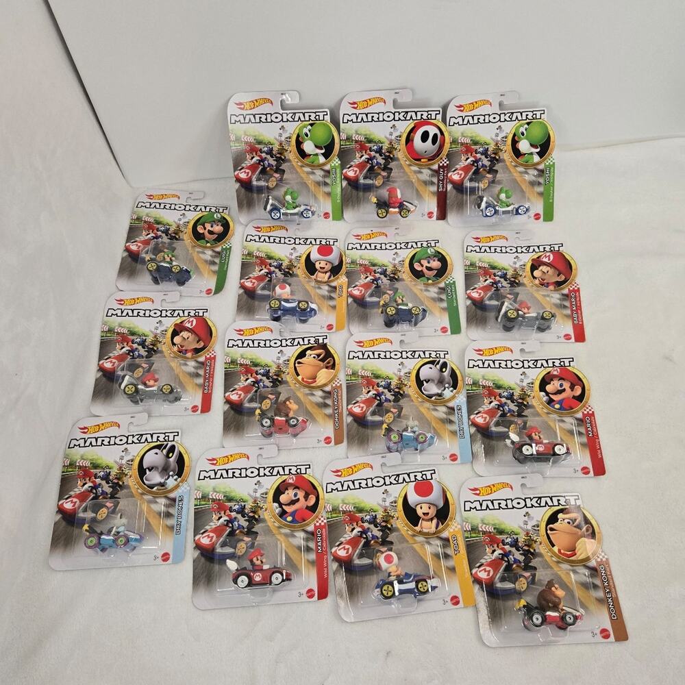 NIB 2026 Hot Wheels Mario Kart Complete Set of 15 Die-Cast Cars
